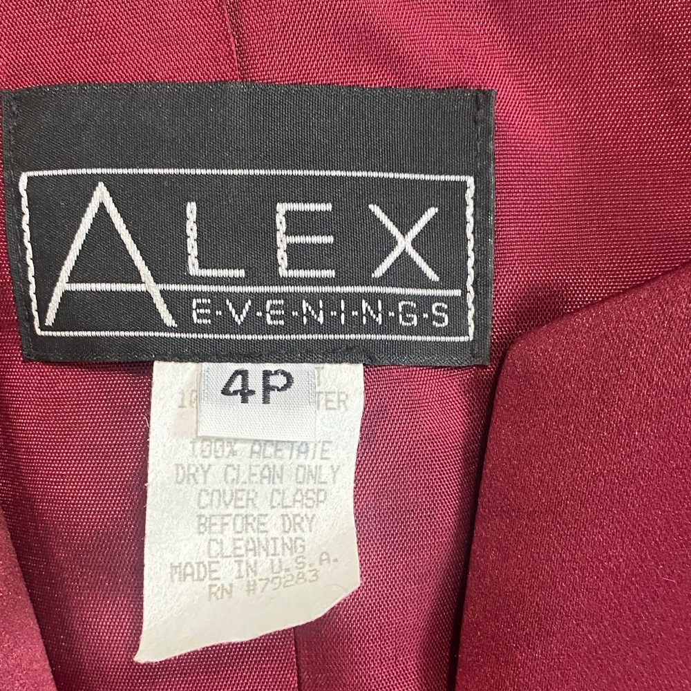 Alex Evenings Women's Deep Red Blazer Size 4 - Picture 6 of 12